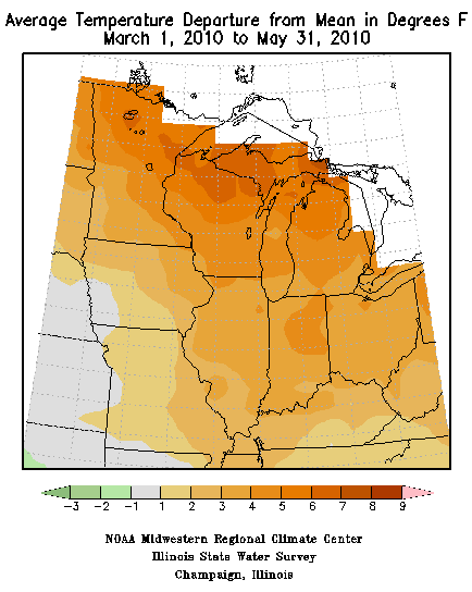 Average Temp Departure Mar-May 2010