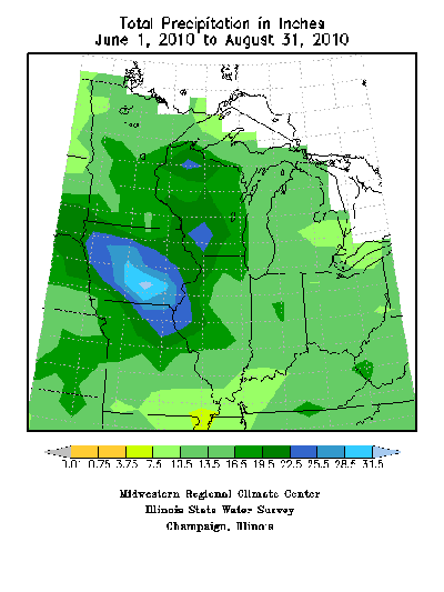 Total Precip Jun-Aug 2010