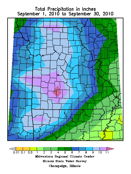 Total Precip Sept. 1, 2010 - Sept. 30, 2010