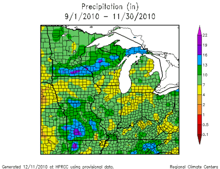 Precipation Sept. 1, 2010 - Nov. 30, 2010