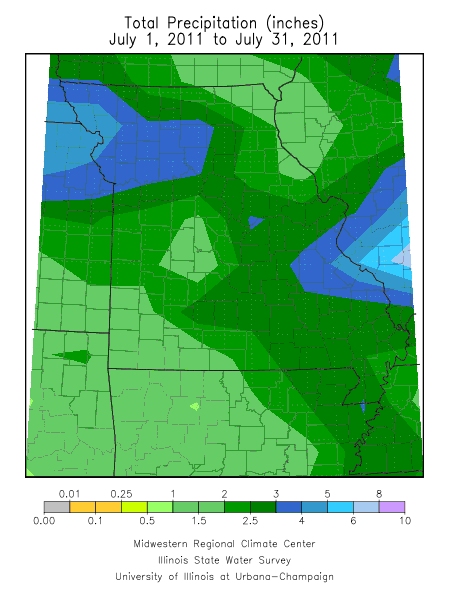 Precipitation July 1, 2011 - July 31, 2011