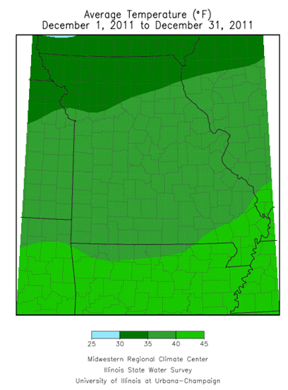 Average Temperature December 1, 2011 - December 31, 2011