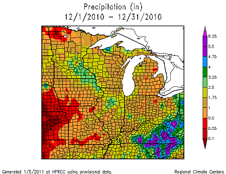 Precipation Dec. 1, 2010 - Dec. 31, 2010