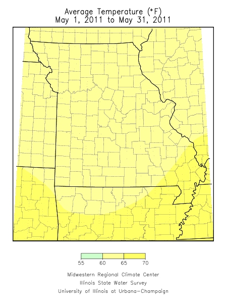 Average Temperature May 1, 2011 - May 31, 2011