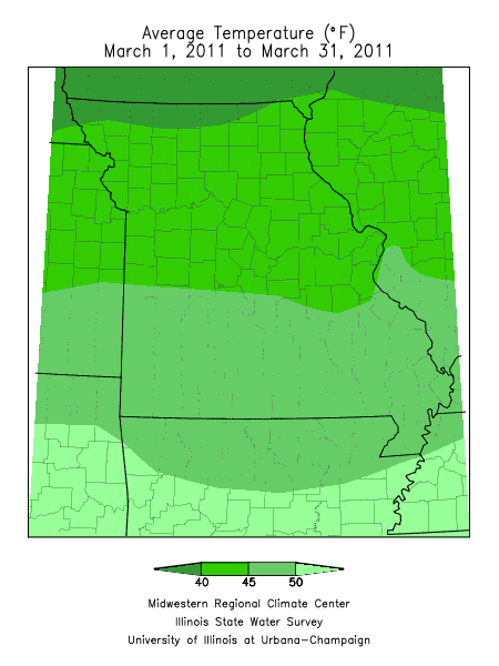 Average Temperature Mar. 1, 2011 - Mar. 31, 2011