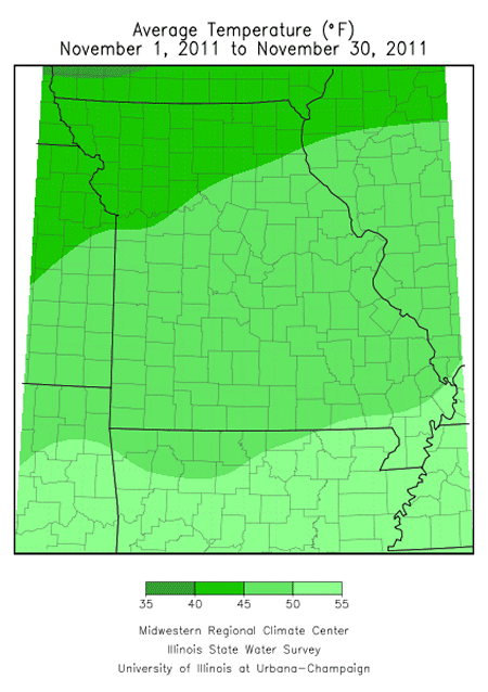 Average Temperature November 1, 2011 - November 30, 2011