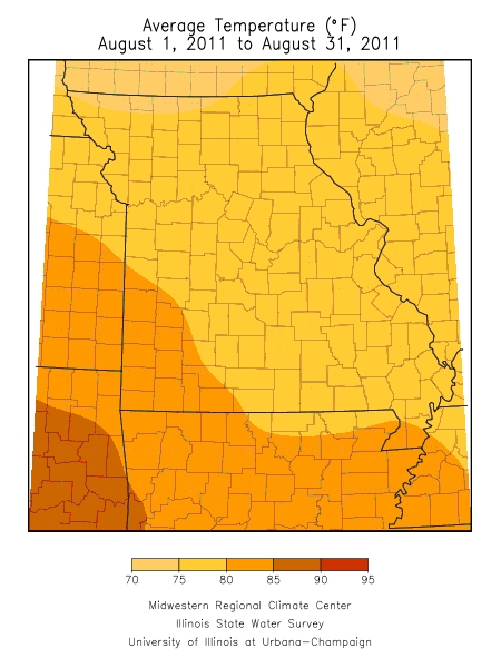 Average Temperature August 1, 2011 - August 31, 2011