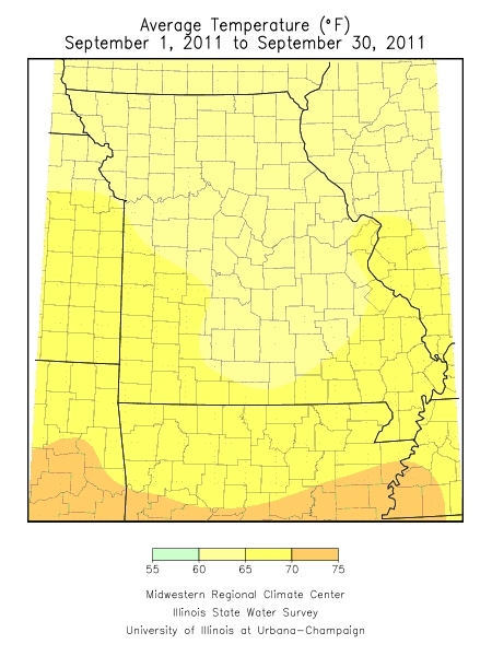 Average Temperature September 1, 2011 - September 30, 2011