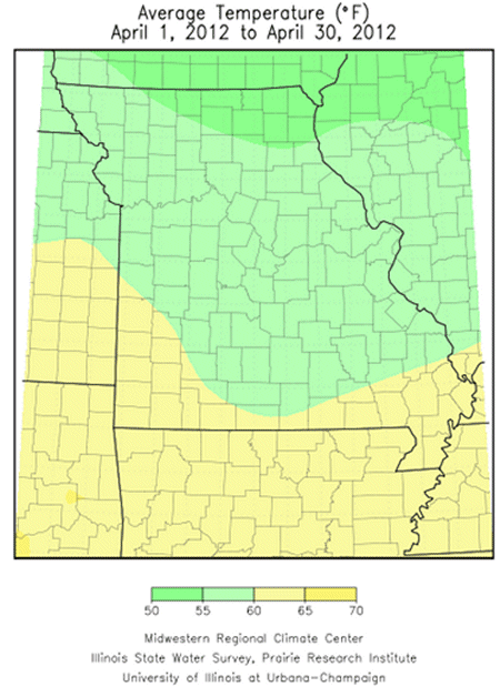 Average Temperature April 1, 2012 - April 30, 2012