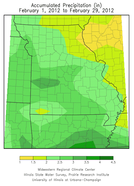 Precipitation February 1, 2012 - February 29, 2011