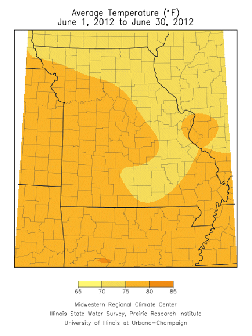 Average Temperature June 1, 2012 - June 30, 2012