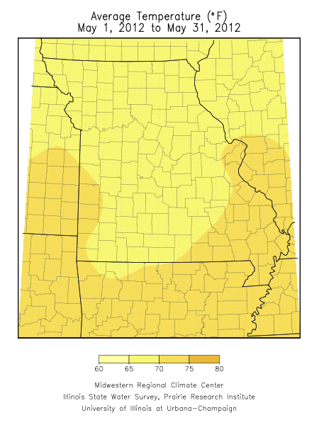 Average Temperature May 1, 2012 - May 31, 2012