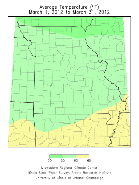 Average Temperature March 1, 2012 - March 31, 2012