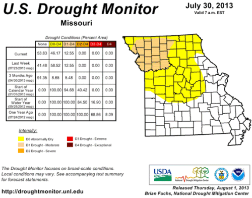 U.S. Drought Monitor- Missouri