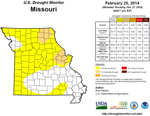 U.S. Drought Monitor- Missouri