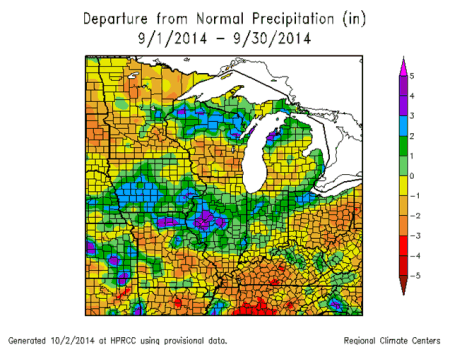 Departure from Normal Precipitation (in): 9/1/2014 - 9/30/2014