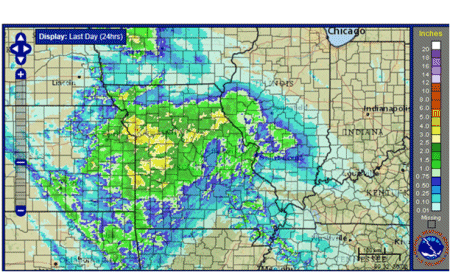 Radar Estimated Rainfall for August, 6-7, 2014. NOAA/NWS