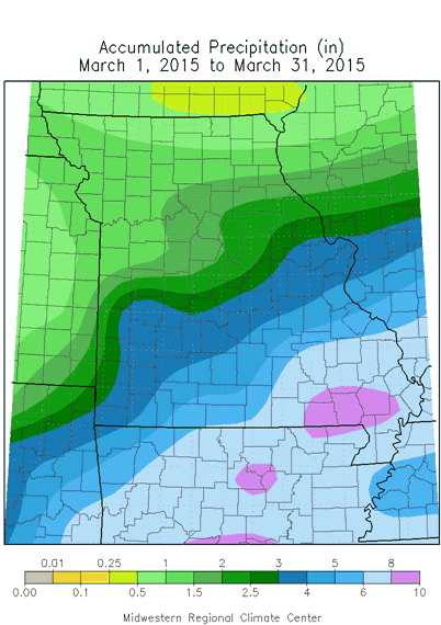 Accumulated Precipitation (in): March 1, 2015 - March 31, 2015