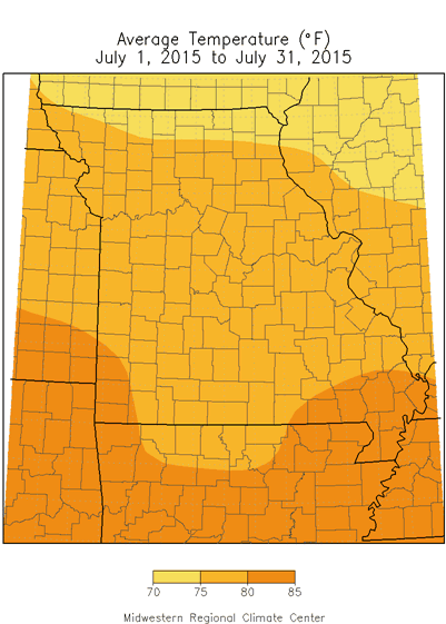 Average Temperature (F) July 1, 2015 to July 31, 2015