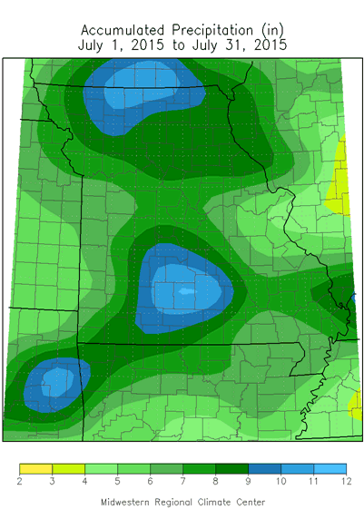 Accumulated Precipitation (in) July 1, 2015 to July 31, 2015