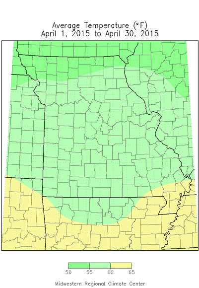 Average Temperature (°F): April 1, 2015 - April 30, 2015