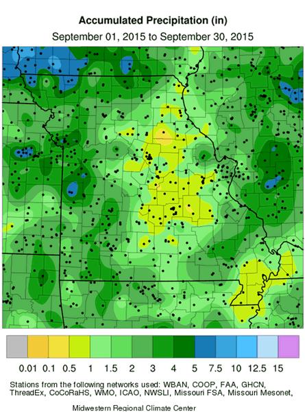 Accumulated Precipitation (in) September 1, 2015 to September 30, 2015