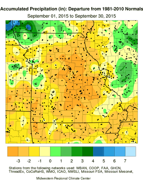 Accumulated Precipitation (in): Departure from 1981-2010 Normals September 1, 2015 to September 30, 2015