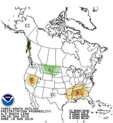 Climate Prediction Centers Autumn Precipitation Outlook, Sep-Oct-Nov, 2016