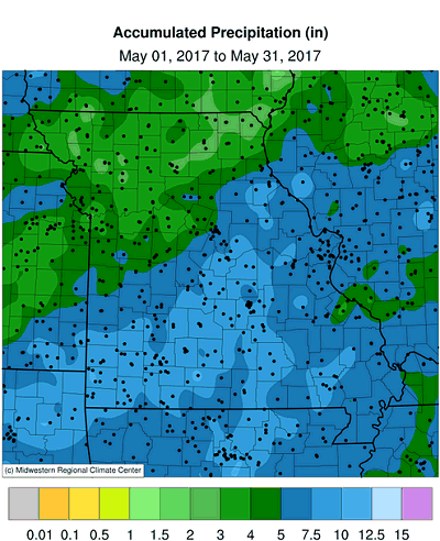 Accumulated Precipitation (in) March 01, 2017 to March 31, 2017