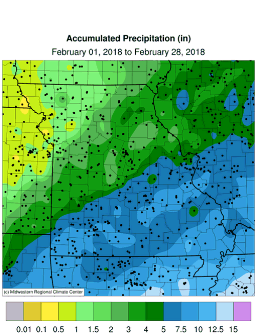 Accumulated Precip Map, Missouri