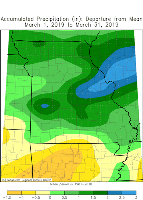 Missouri Accumulated Precip Departure