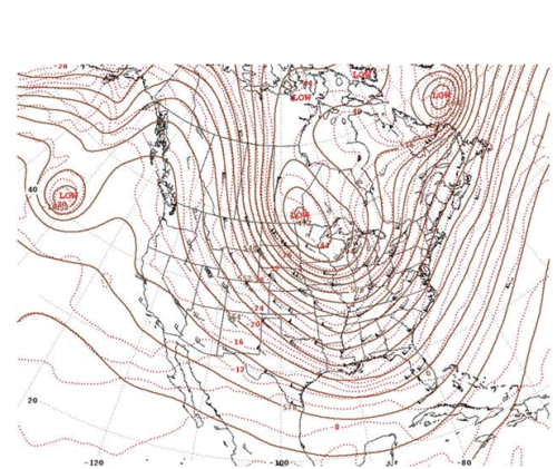 500mb Height Contours January 29, 2019