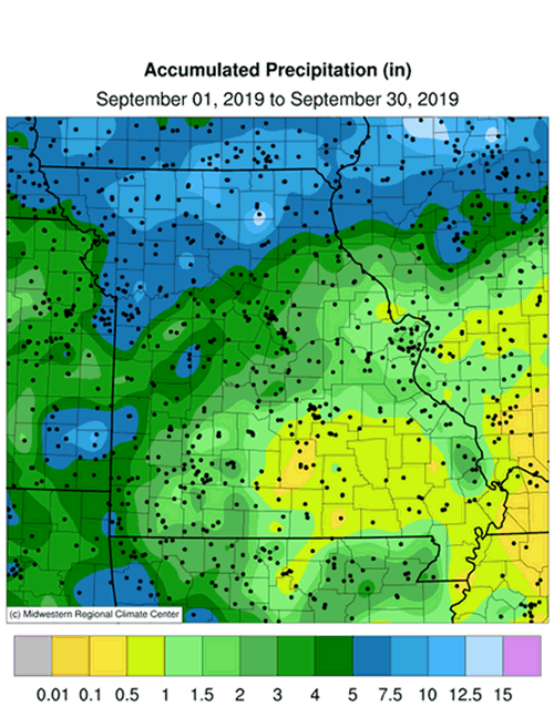 Missouri Accumulated September 2019 Precipitation