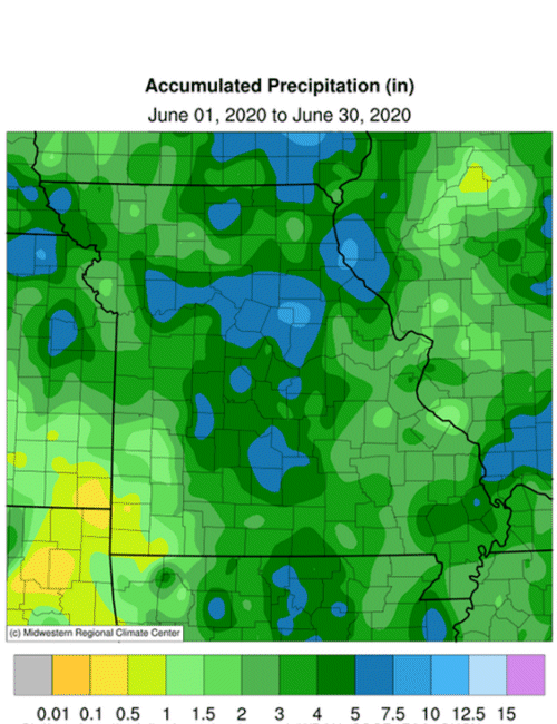 Accumulated Precip (in): Jun 01, 2020 to Jun 31, 2020