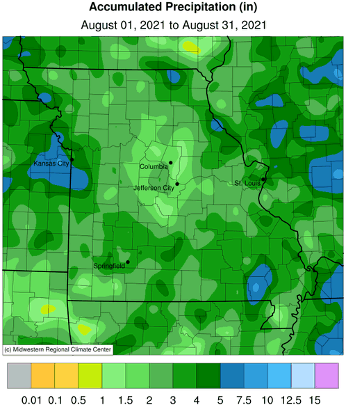 Accumulated Precipitation (in) August 01, 2021 to August 31, 2021