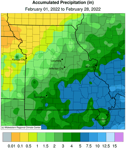 Accumulated Precipitation (in) February 01, 2022 to February 28, 2022